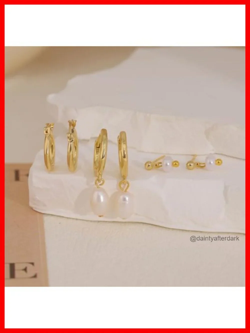 Dainty Gold Stud Earring Stack Set for Women Hypoallergenic
